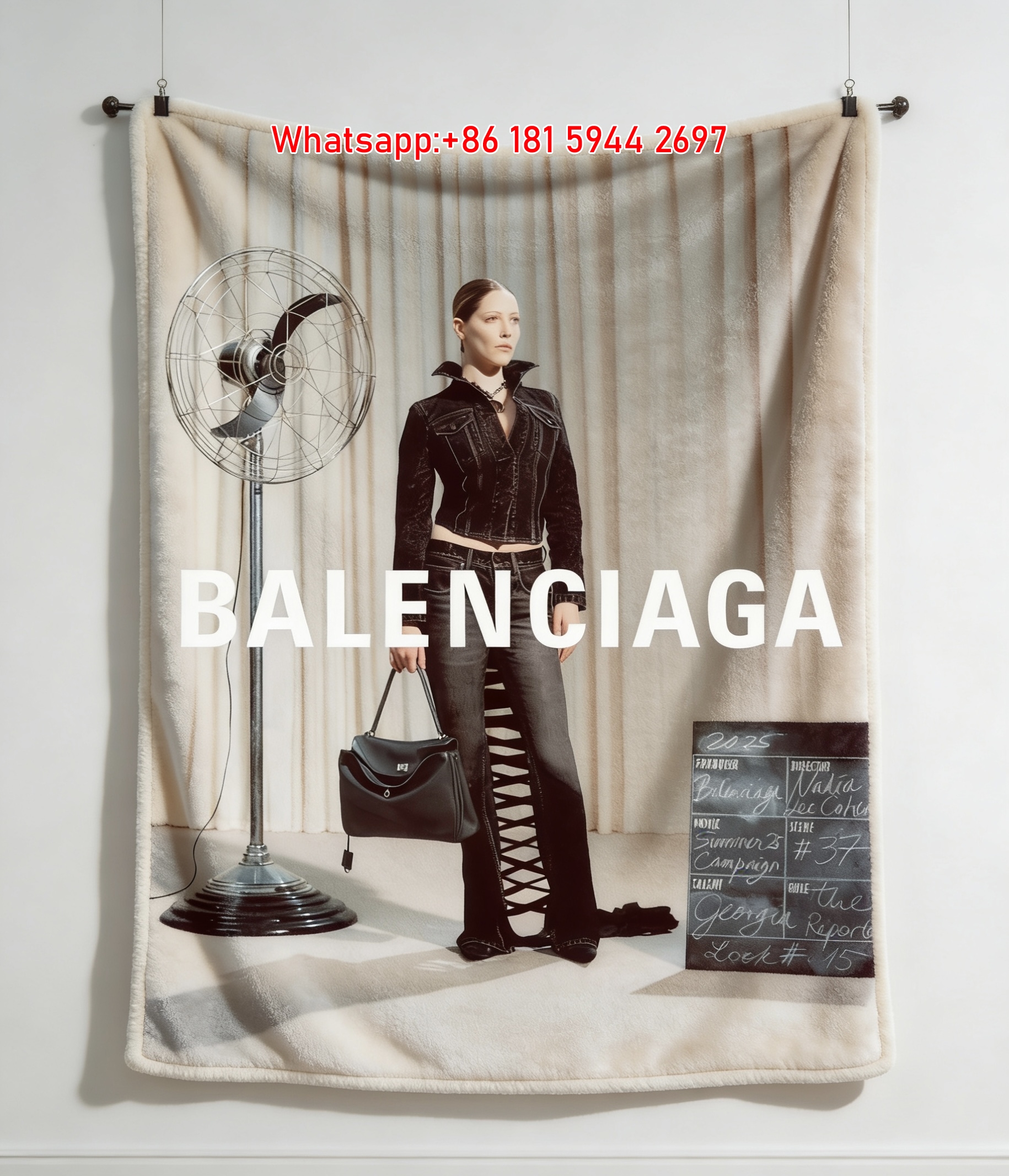 Balenciaga 2025 Summer Campaign Flannel Sofa Throw Blanket BA203